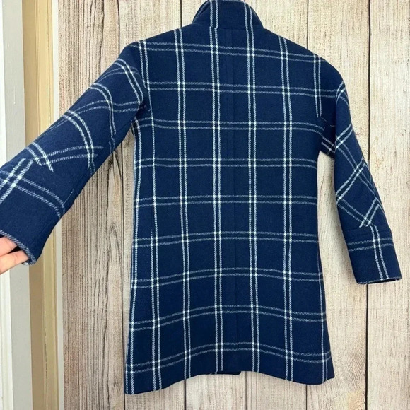 J.Crew Womens cocoon Stadium windowpane Wool blend coat size 0 petite - Picture 9 of 14